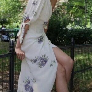 Reformation Women's Off Shoulder White Floral Dress SIZE 2